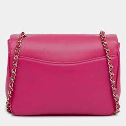 Pre Owned Chanel Pink Lambskin CC Mania Flap