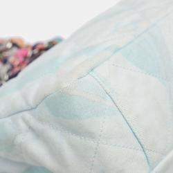 Pre Owned Chanel Blue Quilted Jungle Jeans Flap