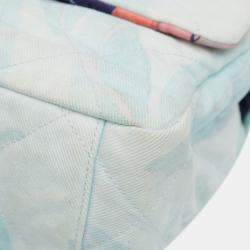 Pre Owned Chanel Blue Quilted Jungle Jeans Flap