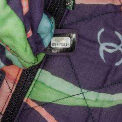 Pre Owned Chanel Blue Quilted Jungle Jeans Flap