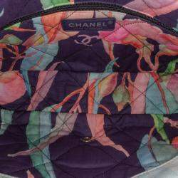 Pre Owned Chanel Blue Quilted Jungle Jeans Flap