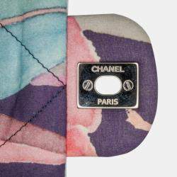 Pre Owned Chanel Blue Quilted Jungle Jeans Flap