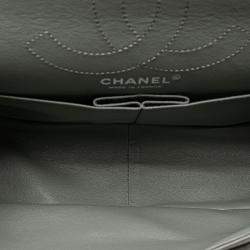 Pre Owned Chanel Brown Caviar and Iridescent Calfskin Reissue 2.55 Double Flap 226