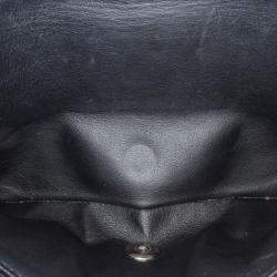 Pre Owned Chanel Black Medium Classic Chevron Patent Double Flap