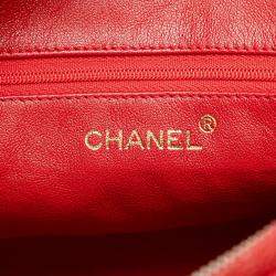 Pre Owned Chanel Red CC Quilted Caviar Chain Camera Bag