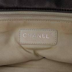 Pre Owned Chanel Black Jumbo Calfskin Canebiers Net Flap