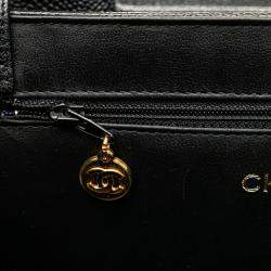 Pre Owned Chanel Black CC Caviar Vanity Case