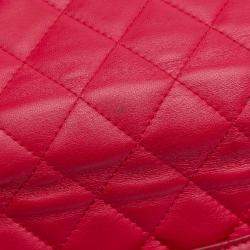 Pre Owned Chanel Pink Classic Lambskin Wallet on Chain