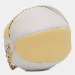 Pre Owned Chanel Yellow Calfskin Coco Beach Ball Bag
