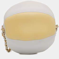 Pre Owned Chanel Yellow Calfskin Coco Beach Ball Bag