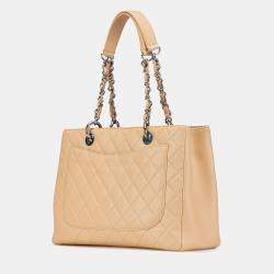 Pre Owned Chanel Brown Caviar Grand Shopping Tote