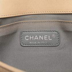 Pre Owned Chanel Brown Old Medium Aged Calfskin Double Stitch Boy Flap