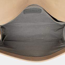 Pre Owned Chanel Brown Old Medium Aged Calfskin Double Stitch Boy Flap