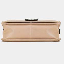 Pre Owned Chanel Brown Old Medium Aged Calfskin Double Stitch Boy Flap
