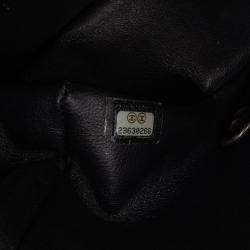 Pre Owned Chanel Black Mini Square Classic Chevron Patent Flap
