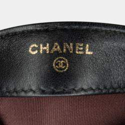 Pre Owned Chanel Black Lambskin Tech Me Out Clutch With Chain