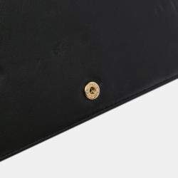 Pre Owned Chanel Black Silver Bicolor Calfskin Boy Wallet On Chain