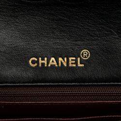 Pre Owned Chanel Black Small Square Quilted Lambskin Flap