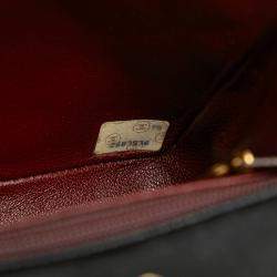 Pre Owned Chanel Black Small Square Quilted Lambskin Flap