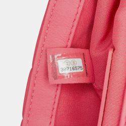 Pre Owned Chanel Pink Mini Quilted Calfskin Bubbly Flap