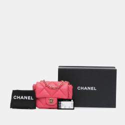 Pre Owned Chanel Pink Mini Quilted Calfskin Bubbly Flap