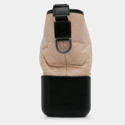 Pre Owned Chanel Beige Black Medium Bicolor Lambskin Gabrielle Crossbody