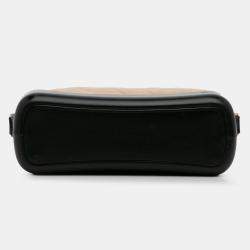 Pre Owned Chanel Beige Black Medium Bicolor Lambskin Gabrielle Crossbody