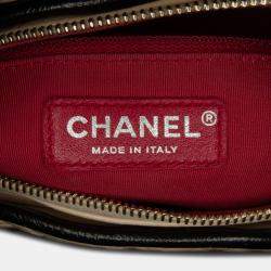 Pre Owned Chanel Beige Black Medium Bicolor Lambskin Gabrielle Crossbody