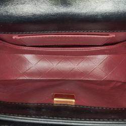 Pre Owned Chanel Black CC Quilted Calfskin Round Moon Messenger Flap