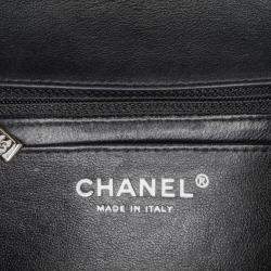 Pre Owned Chanel Black Mini Square Classic Patent Single Flap
