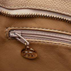 Pre Owned Chanel Beige Caviar Medallion Tote