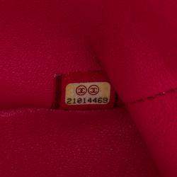 Pre Owned Chanel Pink Mini Square Classic Chevron Lambskin Single Flap