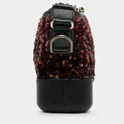Pre Owned Chanel Black Brown Small Sequin Gabrielle Crossbody
