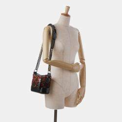 Pre Owned Chanel Black Brown Small Sequin Gabrielle Crossbody
