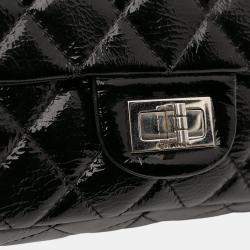 Pre Owned Chanel Black Reissue 2.55 Patent Double Flap 226