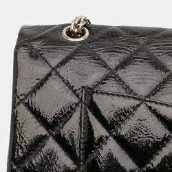 Pre Owned Chanel Black Reissue 2.55 Patent Double Flap 226