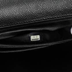 Pre Owned Chanel Black CC Quilted Caviar Kelly Top Handle Bag