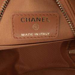 Pre Owned Chanel Brown Lambskin 19 Round Clutch with Chain
