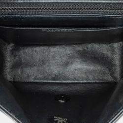 Pre Owned Chanel Black Mini Square Classic Patent So Black Single Flap