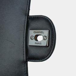 Pre Owned Chanel Black Mini Square Classic Patent So Black Single Flap