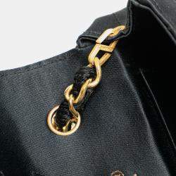 Pre Owned Chanel Black CC Quilted Satin Crossbody