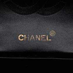 Pre Owned Chanel Black CC Quilted Satin Crossbody