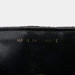 Pre Owned Chanel Black CC Quilted Satin Crossbody