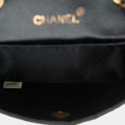 Pre Owned Chanel Black CC Quilted Satin Crossbody