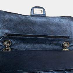 Pre Owned Chanel Blue Reissue 2.55 Aged Metallic Calfskin Flap 226