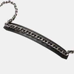 Pre Owned Chanel Black Quilted Lambskin Chanel 19 Card Holder On Chain