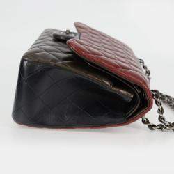Pre Owned Chanel Classic Double Flap Brown Multicolor Leather Shoulder Bag