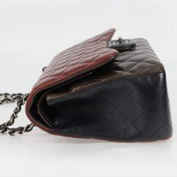 Pre Owned Chanel Classic Double Flap Brown Multicolor Leather Shoulder Bag