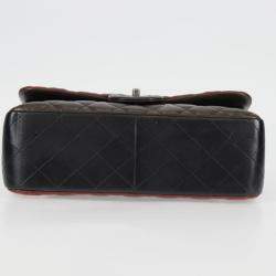 Pre Owned Chanel Classic Double Flap Brown Multicolor Leather Shoulder Bag