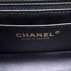 Pre Owned Chanel Reissue 2.55 Graffiti Mini Black/Gold Croc Embossed Leather Flap Bag
